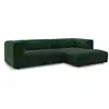 Image de Bobochic canapé d'angle fixe harry gros côtelé doux vert angle droit HARRY