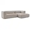 Image de Bobochic canapé d'angle fixe harry gros côtelé doux taupe angle droit HARRY