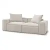 Image de Bobochic canapé droit fixe ultra moelleux 3 places boheme tissu chiné beige BOHEME