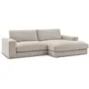 Image de Bobochic canapé d'angle fixe leonard tissu texturé beige angle droit LEONARD