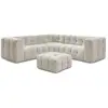 Image de Bobochic canapé d'angle réversible cloud avec pouf beige réversible CLOUD