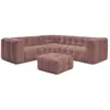 Image de Bobochic canapé d'angle réversible cloud avec pouf rose réversible CLOUD