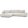 Image de Bobochic canapé d'angle fixe everest tissu texturé blanc angle gauche EVEREST