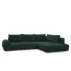 Image de Bobochic canapé d'angle fixe everest tissu texturé vert angle droit EVEREST
