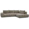 Image de Bobochic canapé d'angle fixe everest tissu texturé taupe angle droit EVEREST