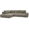 Image de Bobochic canapé d'angle fixe everest tissu texturé taupe angle gauche EVEREST