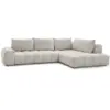 Image de Bobochic canapé d'angle fixe everest tissu texturé beige angle droit EVEREST