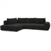 Image de Bobochic canapé d'angle fixe everest tissu texturé noir angle gauche EVEREST