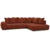 Image de Bobochic canapé d'angle fixe everest tissu texturé orange angle droit EVEREST