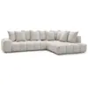 Image de Bobochic canapé d'angle fixe everest tissu texturé beige angle droit EVEREST