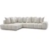 Image de Bobochic canapé d'angle fixe everest tissu texturé beige angle gauche EVEREST