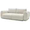 Image de Bobochic canapé droit convertible coffre lucien tissu lisse beige LUCIEN