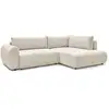Image de Bobochic canapé d'angle l convertible coffre lucien tissu lisse beige angle droit LUCIEN