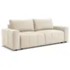 Image de Bobochic canapé droit convertible coffre arsene tissu velours beige ARSENE