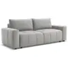 Image de Bobochic canapé droit convertible coffre arsene tissu velours gris clair ARSENE