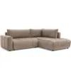 Image de Bobochic canapé d'angle l convertible coffre arsene tissu velours taupe angle droit ARSENE