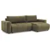 Image de Bobochic canapé d'angle réversible convertible coffre arsene tissu velours vert ARSENE
