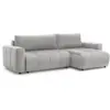 Image de Bobochic canapé d'angle réversible convertible coffre arsene tissu velours gris clair ARSENE