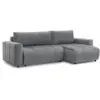 Image de Bobochic canapé d'angle réversible convertible coffre arsene tissu velours gris foncé ARSENE