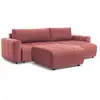 Image de Bobochic canapé d'angle réversible convertible coffre arsene tissu velours avec pouf orange ARSENE