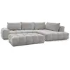 Image de Bobochic canapé d'angle fixe everest tissu texturé avec pouf gris clair angle droit EVEREST