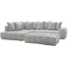 Image de Bobochic canapé d'angle fixe everest tissu texturé avec pouf gris clair angle gauche EVEREST