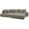 Image de Bobochic canapé d'angle fixe everest tissu texturé avec pouf taupe angle gauche EVEREST