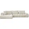 Image de Bobochic canapé d'angle fixe everest tissu chiné blanc angle gauche EVEREST