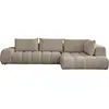 Image de Bobochic canapé d'angle fixe everest tissu chiné taupe angle droit EVEREST