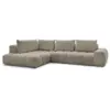 Image de Bobochic canapé d'angle fixe everest tissu chiné taupe angle gauche EVEREST