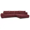 Image de Bobochic canapé d'angle fixe everest tissu chiné rouge angle droit EVEREST