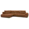 Image de Bobochic canapé d'angle fixe everest tissu chiné orange angle gauche EVEREST