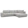 Image de Bobochic canapé d'angle fixe everest tissu chiné gris clair angle droit EVEREST