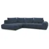 Image de Bobochic canapé d'angle fixe everest tissu chiné bleu foncé angle gauche EVEREST