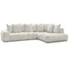 Image de Bobochic canapé d'angle fixe everest tissu chiné blanc angle droit EVEREST