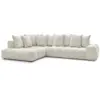Image de Bobochic canapé d'angle fixe everest tissu chiné blanc angle gauche EVEREST