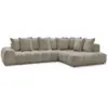 Image de Bobochic canapé d'angle fixe everest tissu chiné taupe angle droit EVEREST