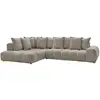 Image de Bobochic canapé d'angle fixe everest tissu chiné taupe angle gauche EVEREST