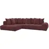 Image de Bobochic canapé d'angle fixe everest tissu chiné rouge angle gauche EVEREST
