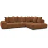 Image de Bobochic canapé d'angle fixe everest tissu chiné orange angle droit EVEREST