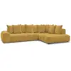 Image de Bobochic canapé d'angle fixe everest tissu chiné jaune angle droit EVEREST