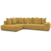 Image de Bobochic canapé d'angle fixe everest tissu chiné jaune angle gauche EVEREST