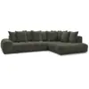 Image de Bobochic canapé d'angle fixe everest tissu chiné vert angle droit EVEREST