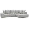 Image de Bobochic canapé d'angle fixe everest tissu chiné gris clair angle droit EVEREST