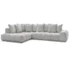 Image de Bobochic canapé d'angle fixe everest tissu chiné gris clair angle gauche EVEREST