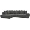 Image de Bobochic canapé d'angle fixe everest tissu chiné gris foncé angle gauche EVEREST