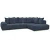 Image de Bobochic canapé d'angle fixe everest tissu chiné bleu foncé angle droit EVEREST