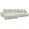 Image de Bobochic canapé d'angle fixe everest tissu chiné avec pouf blanc angle droit EVEREST