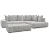 Image de Bobochic canapé d'angle fixe everest tissu chiné avec pouf gris clair angle droit EVEREST
