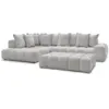 Image de Bobochic canapé d'angle fixe everest tissu chiné avec pouf gris clair angle gauche EVEREST